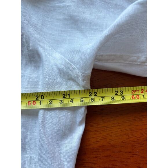 Malibu Bum 100% Linen Shirt Womens L White Button Down Coastal Beach Lightweight - Picture 8 of 8